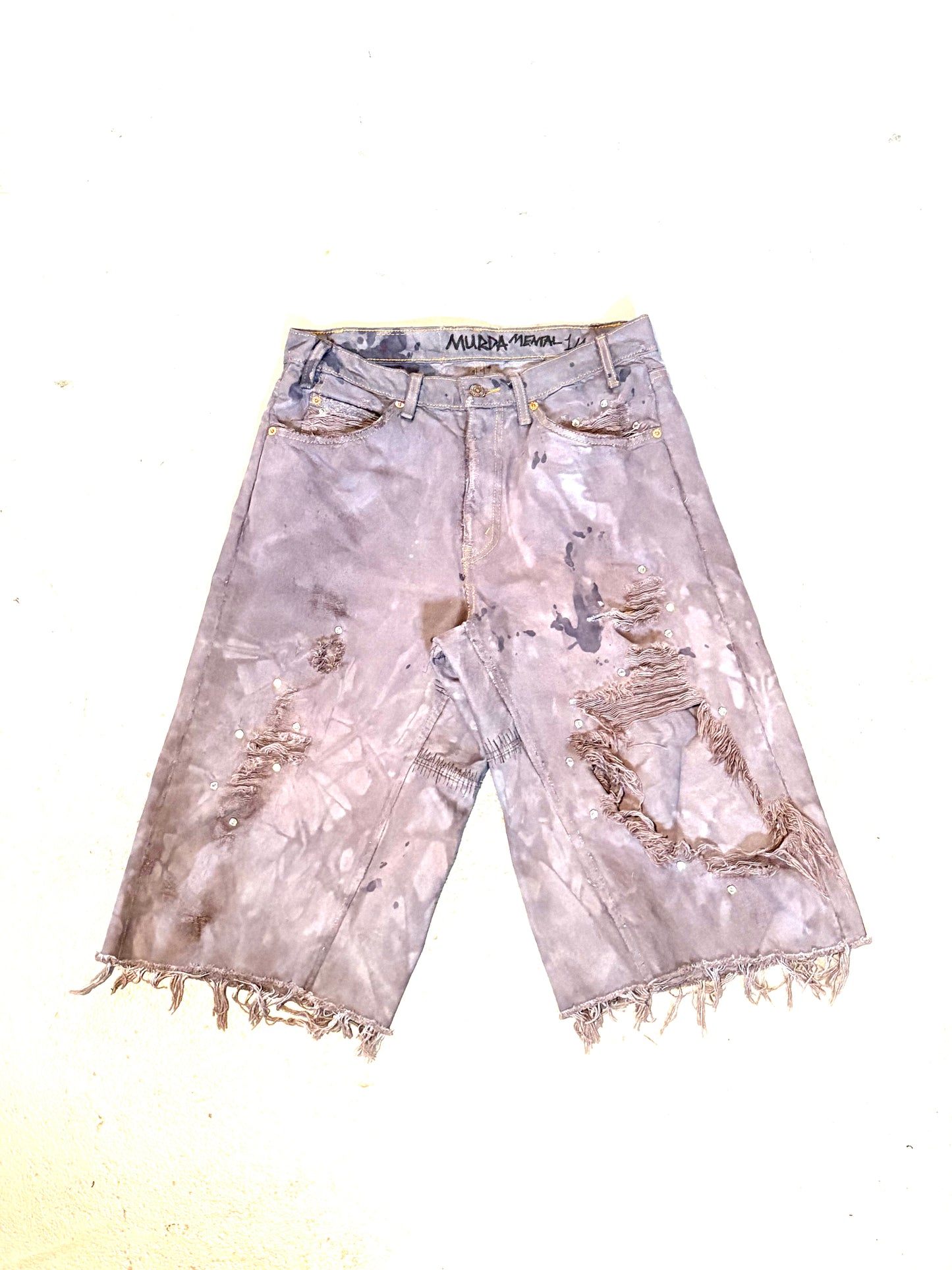 Overdyed Distressed Jorts